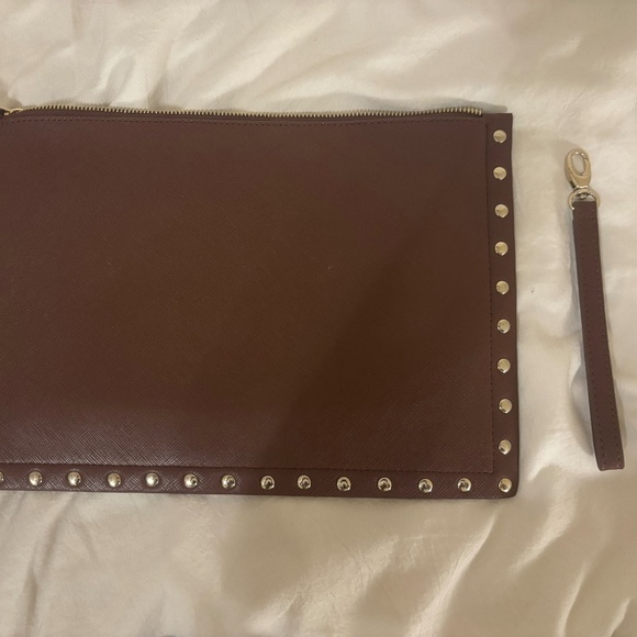 White House Black Market Brown Wristlet – Gold-Tone Accents, Excellent Condition - Picture 3 of 8